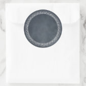 Voeg tekst of monogram krijtbord aangepaste Sticke Ronde Sticker (Tas)