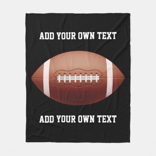 Voeg tekst op football toe werpen kussen fleece deken (Voorkant)