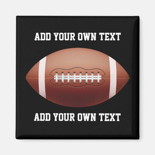Voeg tekst op football toe werpen kussen magneet (Voorkant)
