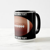 Voeg tekst op football toe werpen kussen mok (Voorkant rechts)