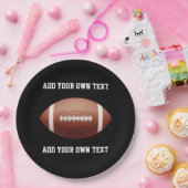 Voeg tekst op football toe werpen kussen papieren bordje (Feest)