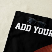 Voeg tekst op football toe werpen kussen strandlaken (In situ)