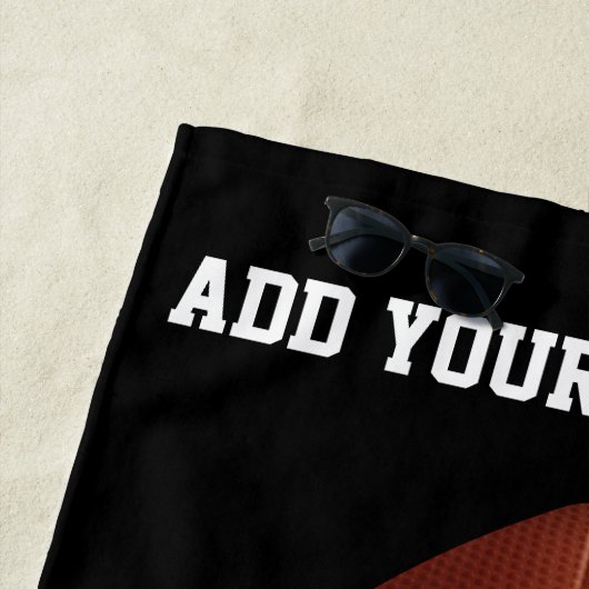 Voeg tekst op football toe werpen kussen strandlaken (In situ)