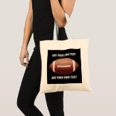 Voeg tekst op football toe werpen kussen tote bag (Voorkant (product))