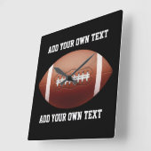 Voeg tekst op football toe werpen kussen vierkante klok (Hoek)