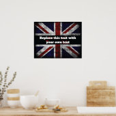 Voeg tekst op het Sierkussen Engelse vlag toe Poster (Keuken)