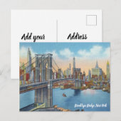 Voeg tekst toe.  Brooklyn Bridge. Briefkaart (Voorkant / Achterkant)
