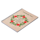 Voeg tekst toe, grootmoeders zoals Rozen, Floral G Notitieboek (Linkerzijde)