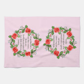 Voeg tekst toe, oma's zoals Rozen, Floral Grandma Theedoek (Horizontaal)