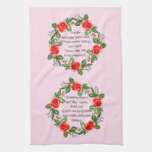 Voeg tekst toe, oma's zoals Rozen, Floral Grandma Theedoek (Verticaal)