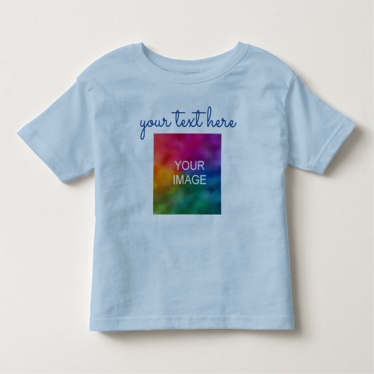 Voeg tekst toe Upload foto Dubbelzijdig Print Blau Kinder Shirts (Voorkant)