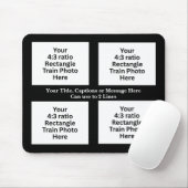 Voeg tekst toe, uw treinfoto hier 4 rechthoekige f muismat (Met muis)