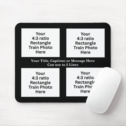 Voeg tekst toe, uw treinfoto hier 4 rechthoekige f muismat (Met muis)