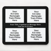 Voeg tekst toe, uw treinfoto hier 4 rechthoekige f muismat (Voorkant)