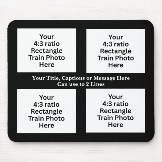 Voeg tekst toe, uw treinfoto hier 4 rechthoekige f muismat (Voorkant)