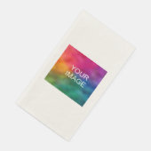 Voeg tekst upload bedrijfslogo hier ecru sjabloon servet (Hoek)