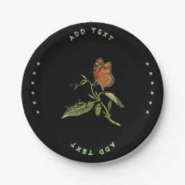 Voeg tekst vlinder Afbeelding gedrukte tafel servi Papieren Bordje