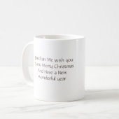Voeg tekst Vrolijk kerstfeest  kerstbel Koffiemok (Voorkant links)