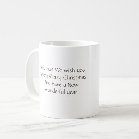 Voeg tekst Vrolijk kerstfeest  kerstbel Koffiemok (Voorkant links)