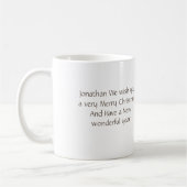 Voeg tekst Vrolijk kerstfeest  kerstbel Koffiemok (Links)