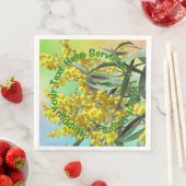 Voeg tekst Wattle & Gum Leaves Aussie toe Servet (Insitu)