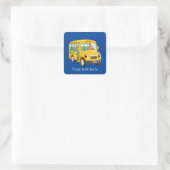 Voeg tekstschoolbus Classic Round Sticker toe (Tas)