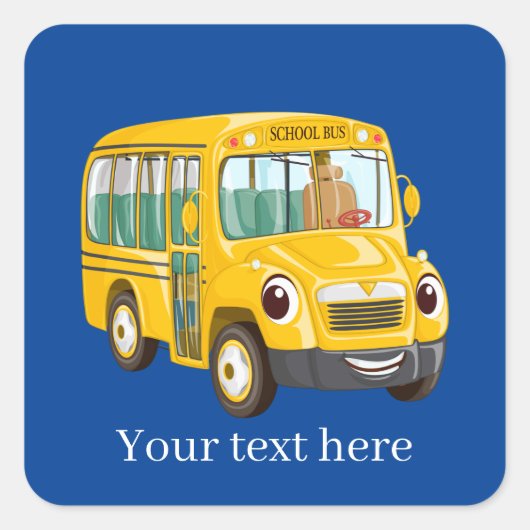 Voeg tekstschoolbus Classic Round Sticker toe (Voorkant)