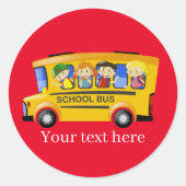 Voeg tekstschoolbus toe ronde sticker (Voorkant)