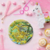 Voeg Tekstwatel en gom-bladeren toe, zodat u klein Papieren Bordje (Feest)