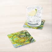 Voeg Tekstwatel en gum Leaves Aussie Scalloped Sq  Kartonnen Onderzetters (Insitu)