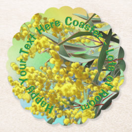 Voeg Tekstwatel en gum Leaves Aussie Scalloped toe Kartonnen Onderzetters