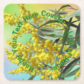 Voeg tekstwatje en gum Leaves Aussie toe Kartonnen Onderzetters (Voorkant)