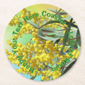 Voeg tekstwatje en gum Leaves Aussie toe Ronde Kartonnen Onderzetter (Voorkant)
