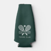 Voeg Tennis Club Naam Team Kleur Groen Custom Flesjeskoeler (Voorkant)