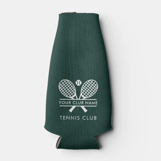 Voeg Tennis Club Naam Team Kleur Groen Custom Flesjeskoeler (Voorkant)