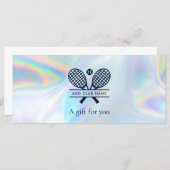 Voeg tennisclub naam Iridescent cadeaubon toe (Voorkant / Achterkant)