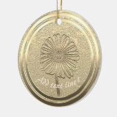 Voeg Text Gold Daisy Ceramic Ornament toe (Links)