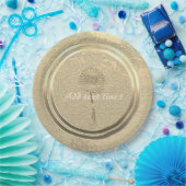 Voeg Text Gold Daisy toe Papieren Bordje (Feest)