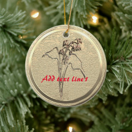 Voeg Text Gold Lily van de Valley toe Keramisch Ornament