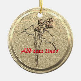 Voeg Text Gold Lily van de Valley toe Keramisch Ornament
