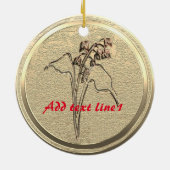 Voeg Text Gold Lily van de Valley toe Keramisch Ornament (Achterkant)