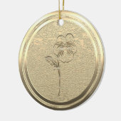 Voeg Text Gold Pansy Viola Ceramic Ornament toe (Links)