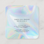 Voeg toe Bedrijf Logo Iridescent Modern Vierkante Visitekaartje (Achterkant)