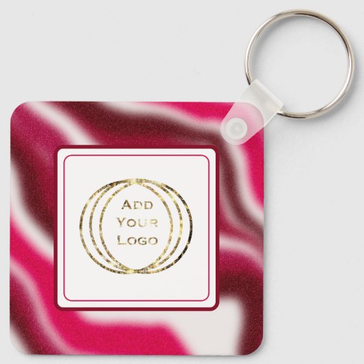 Voeg toe Business Logo Cool Christmas relatiegesch Sleutelhanger (Achterkant)