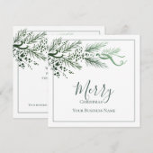 Voeg toe Business Logo Custom Unique Greenery Chri Feestdagenkaart (Voorkant / Achterkant)