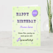 Voeg toe dat naam en leeftijd oud worden, onbeleef kaart (Voorkant)