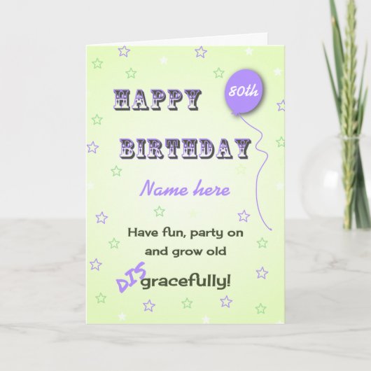 Voeg toe dat naam en leeftijd oud worden, onbeleef kaart (Voorkant)