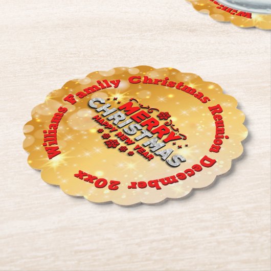 Voeg toe het Jaar dat de Kast van het Vroege kerst Kartonnen Onderzetters (Gekanteld)