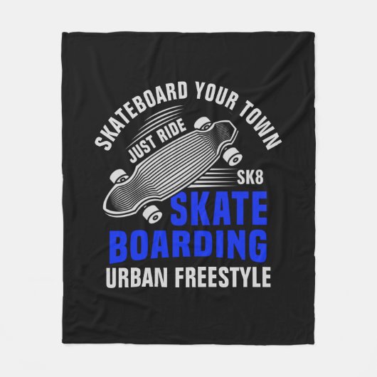 Voeg toe het Skateboard van het Skateboard van de  Fleece Deken (Voorkant)
