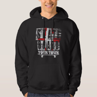 Voeg toe het Stad Town Skateboard Verhard Wit op Z Hoodie